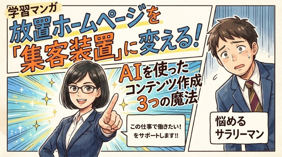 放置ホームページを"集客装置"に変える！AIを使ったコンテンツ作成3つの方法