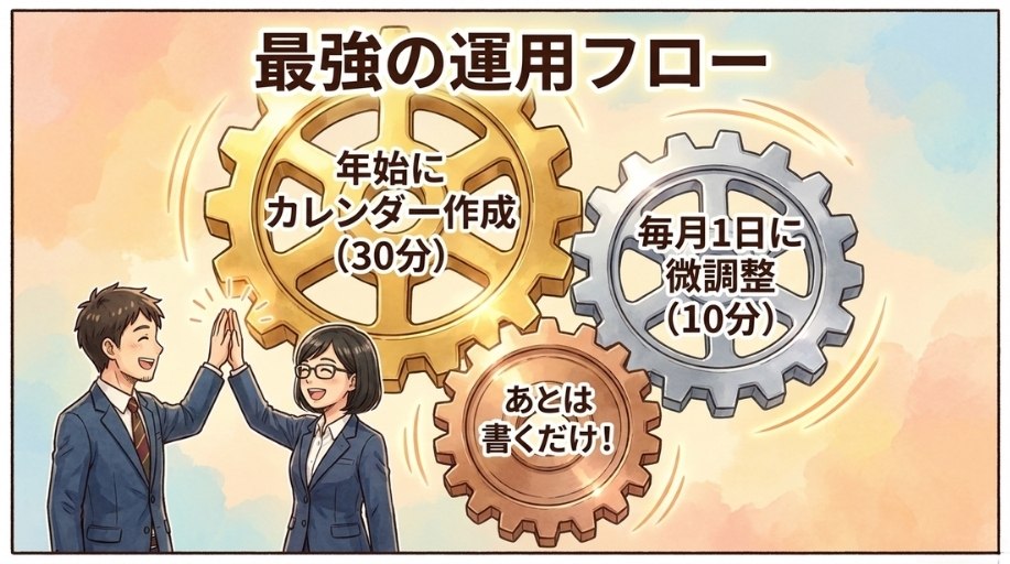 最強の運用フロー｜年間カレンダー × 月次ネタ出し会議