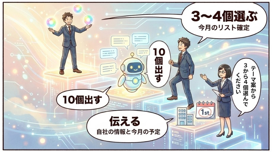 AIネタ出し会議の進め方【3ステップ】