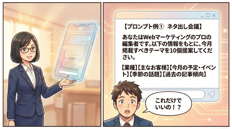 【ステップ２】テーマ案を10個出してもらう