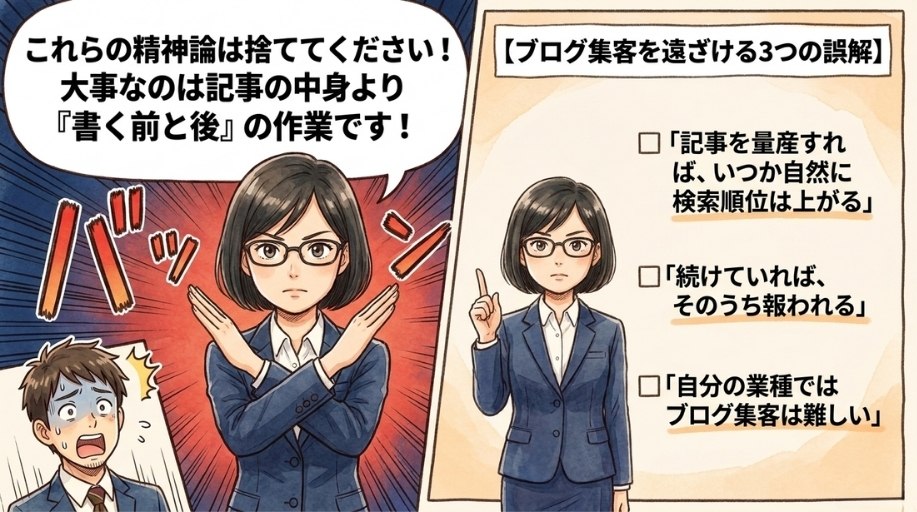 「ブログを書き続ければ集客できる」を遠ざける3つの誤解