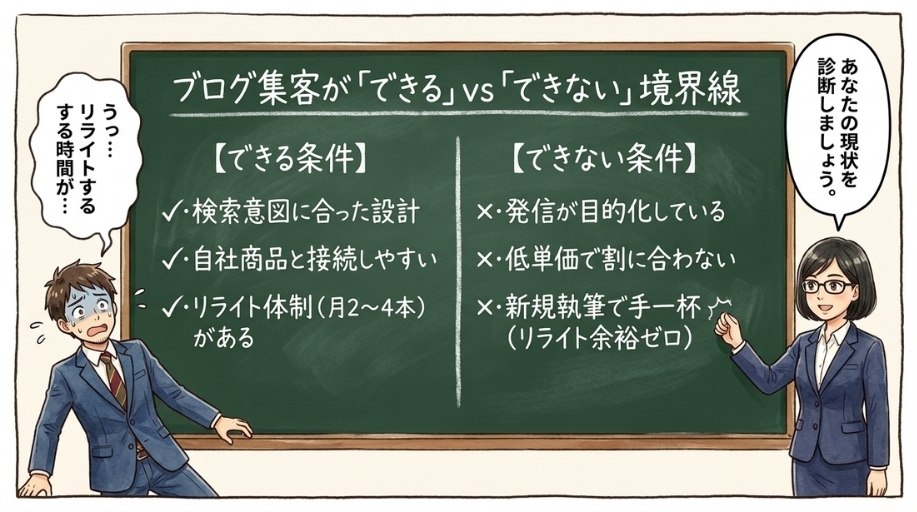 ブログ集客が「できるケース」と「できないケース」を分ける条件