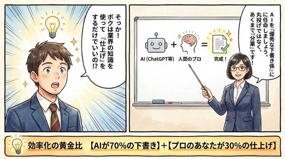 AIはあくまで「下書き係」