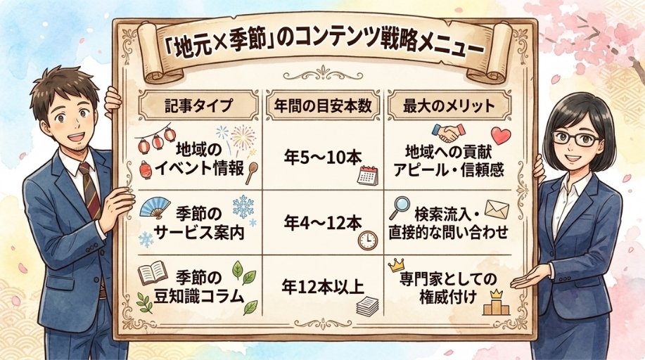 地元ネタと季節ネタをAIの力で手軽に記事にする3つの方法