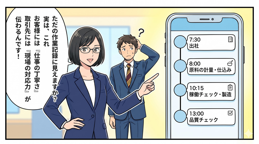 【方法３】「一日の仕事の流れ」紹介コンテンツをAIで作る