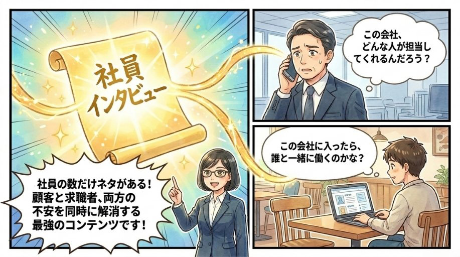 なぜ社員インタビューは「更新ネタ」として優秀なのか