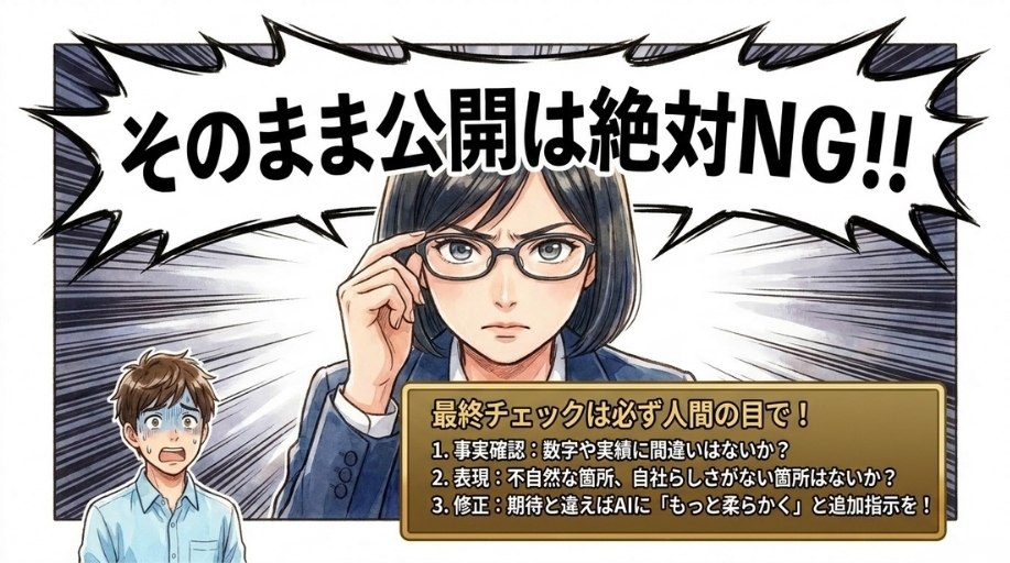 AIの出力を「そのまま公開」しないための最終チェック