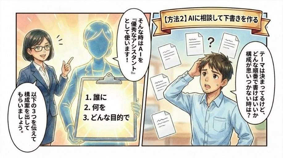 【方法２】AIに「こんな記事を書きたい」と相談して下書きを作る