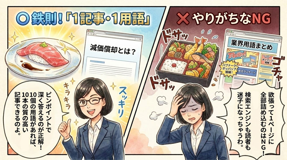 1用語1記事の方針で、AIに解説記事を依頼する
