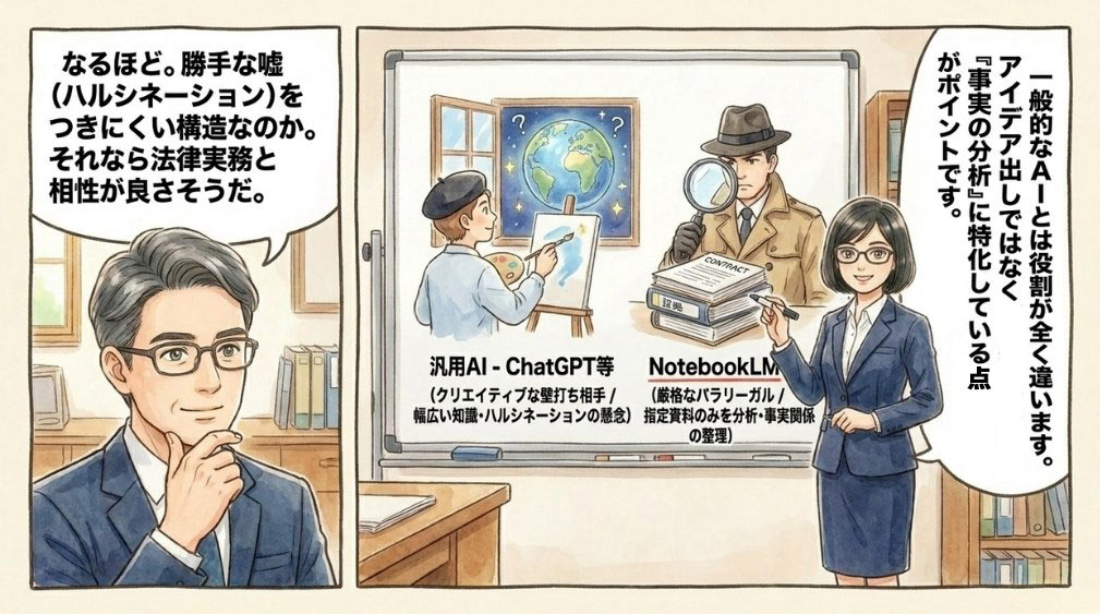 NotebookLM と汎用AI(ChatGPT、Gemini、Claude)の違い