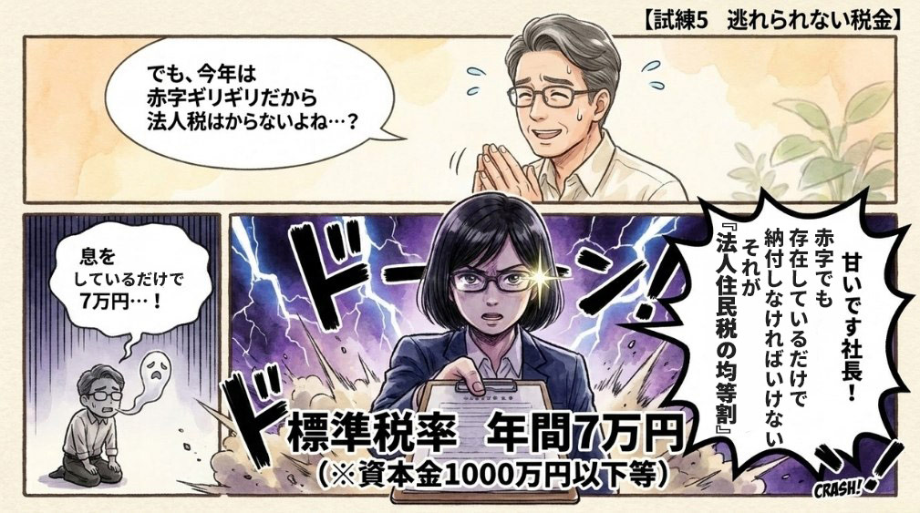 【ポイント５】赤字でも発生する法人住民税の均等割