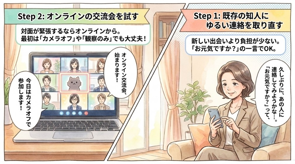 既存の知人にゆるい連絡を取り直す