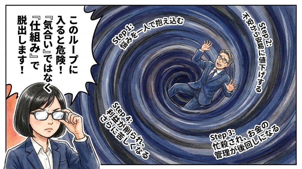 事業継続でやりがちな「悩みの悪循環」と回避策