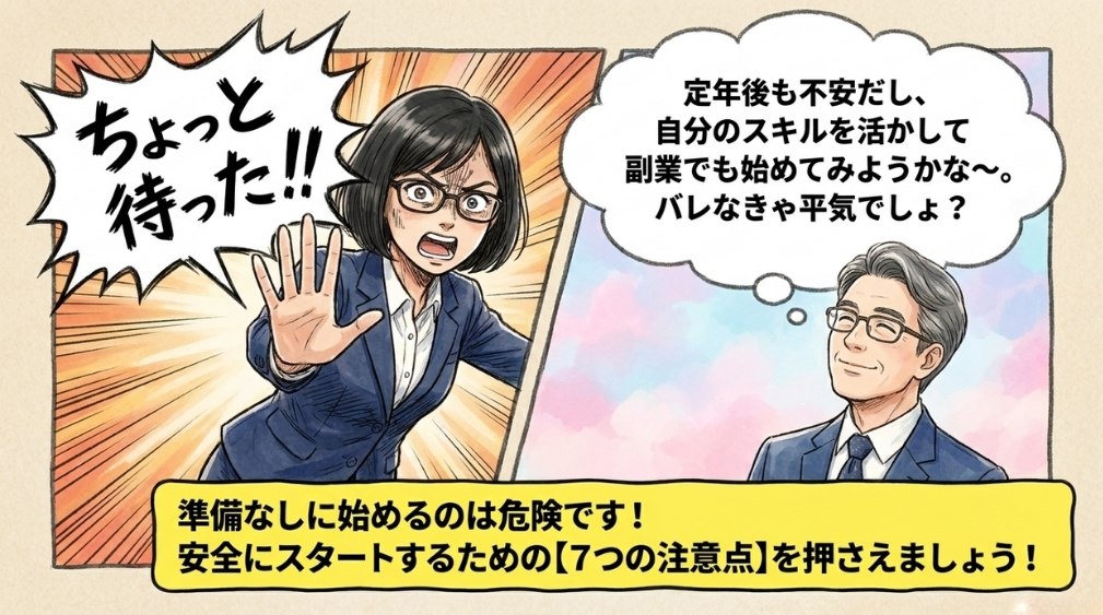 40〜60代の正社員が副業前に押さえる7つの注意点