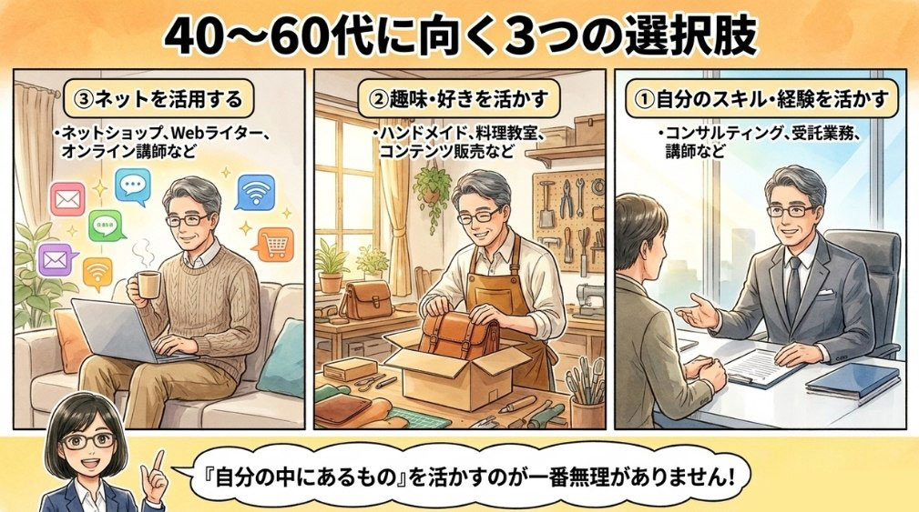 40〜60代に向くスモールビジネスの選択肢
