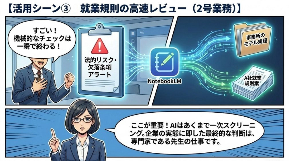 ③就業規則のレビュー高速化(2号業務該当範囲)