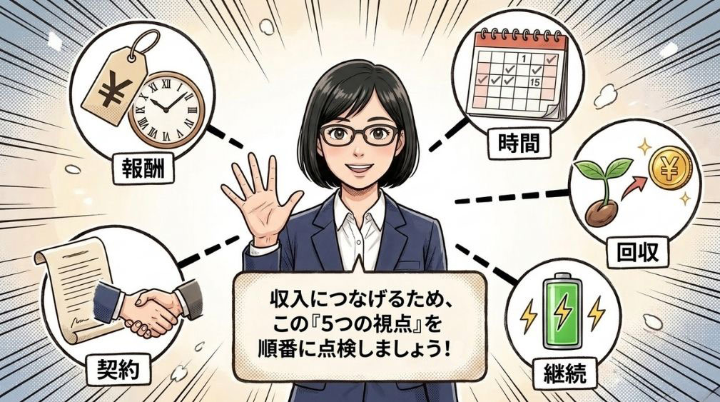 収入につなげるために確認したい「5つの視点」